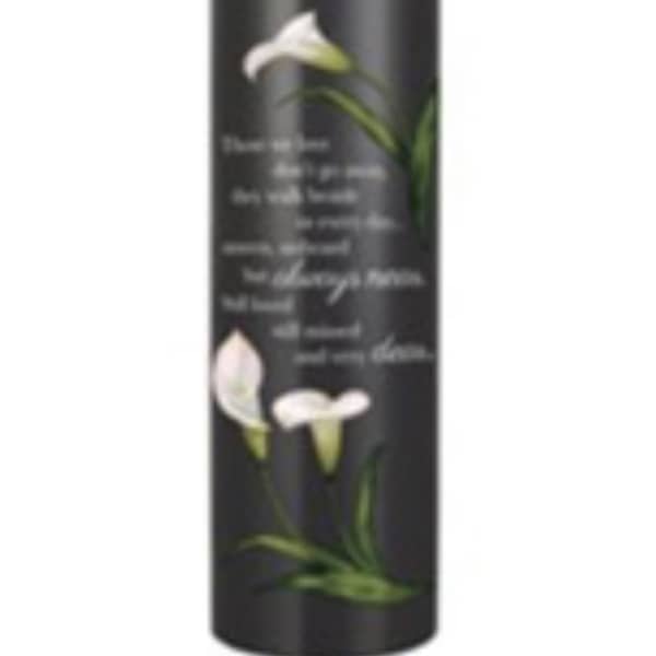 Hanging black wind chime with white calla lily designs