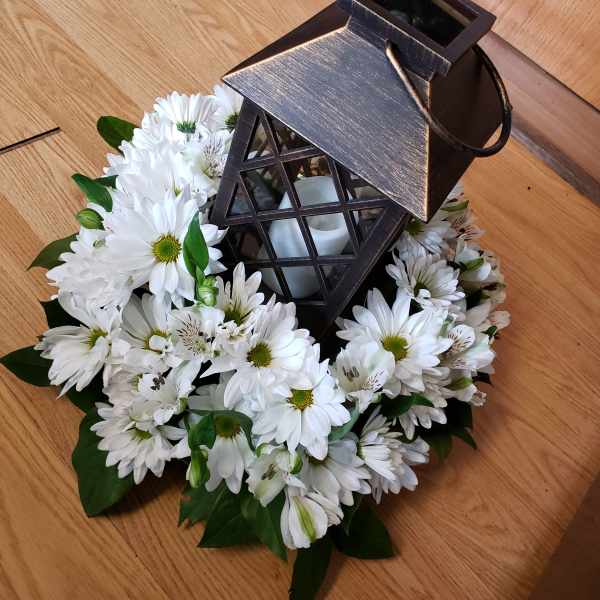 lamp with flowers