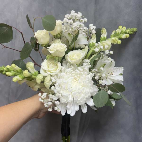 White whisper prom bouquet