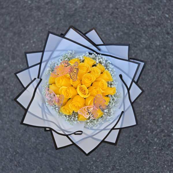 25 rosas amarillas