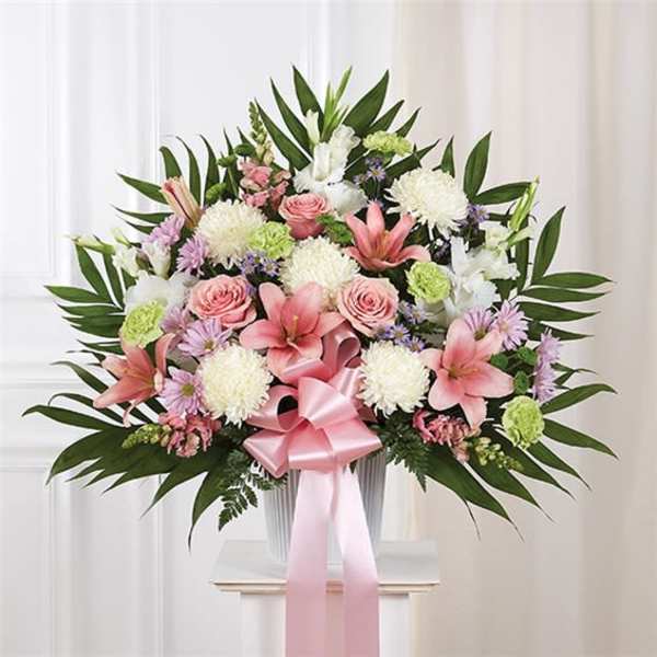 Heartfelt Sympathies Standing Basket- Pastel