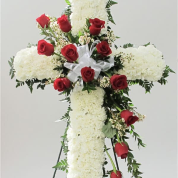 Floral Cross on Easel