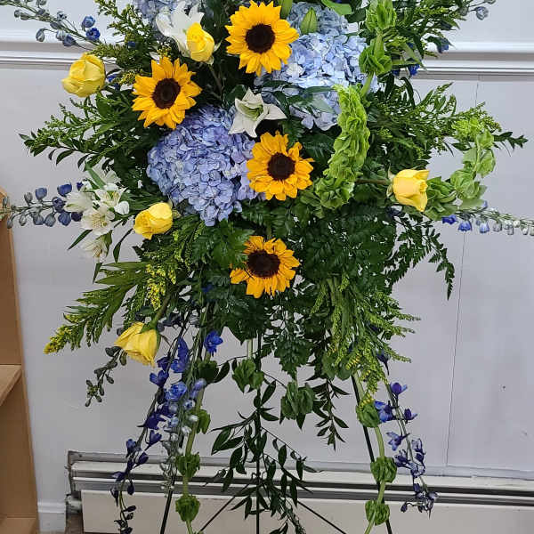 Sunflowers on Blue