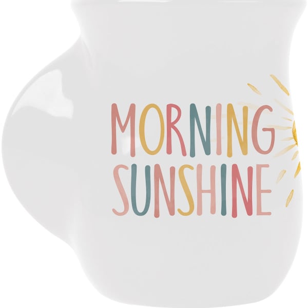 White mug with colorful "Morning Sunshine" text