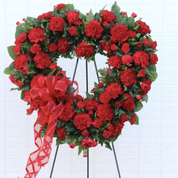 Carnation Sympathy Heart