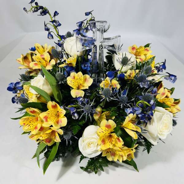 Crystal Cross Fresh Arrangement