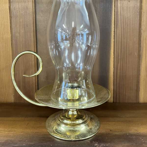 Brass Candleholder from Baldwin *Hurricane Globe included