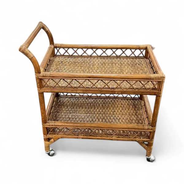 Handmade Rattan Bar Cart