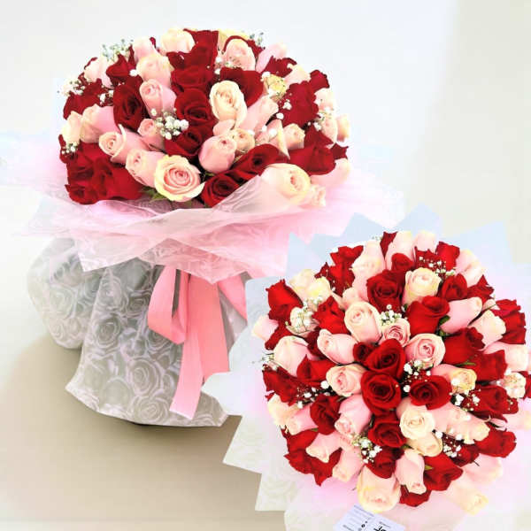 Red And Pink 101 Roses