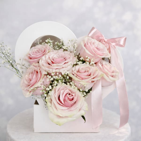 Blush Rose Heart Box