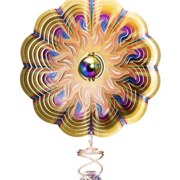 Colorful decorative hanging spinner with crystal accents