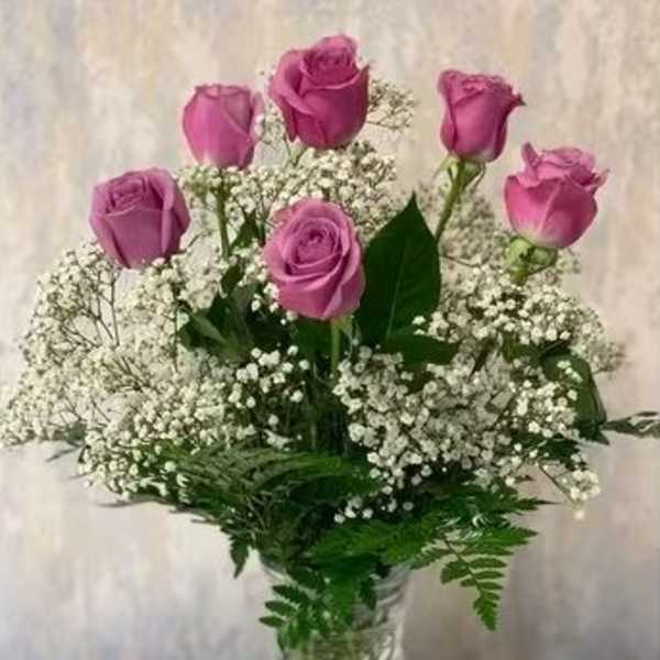 1/2 Dozen Lavender Roses