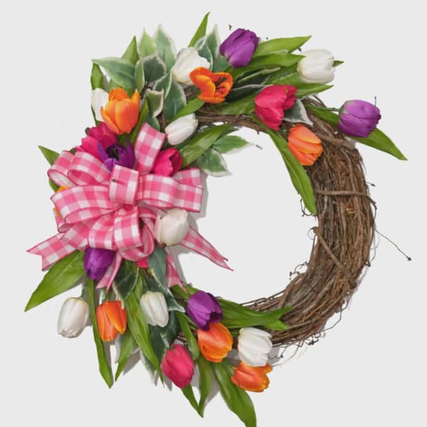 Spring Silk Tulip Wreath