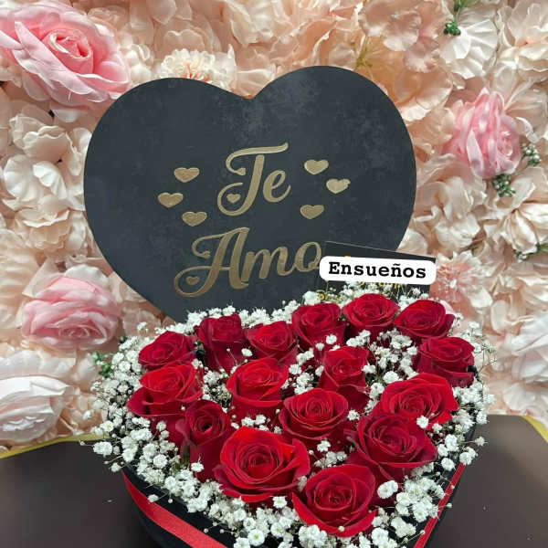 rosa roja caja corazon