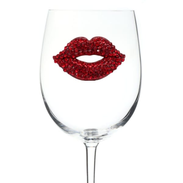 Red Lips Jeweled Glassware
