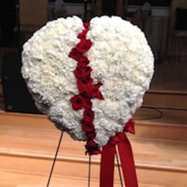 Roses and carnations bleeding heart