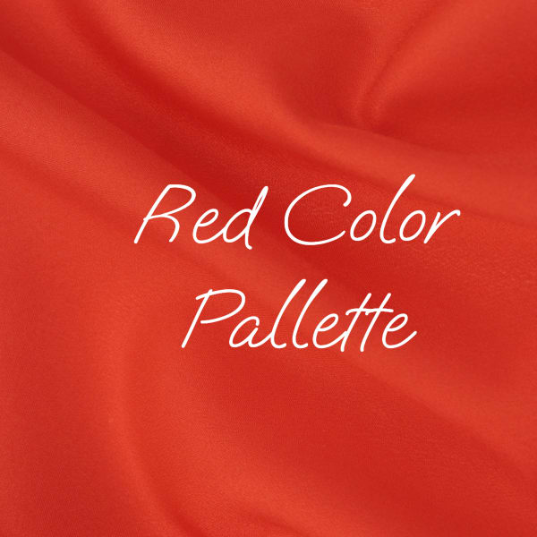 Red fabric background with the words "Red Color Pallette"