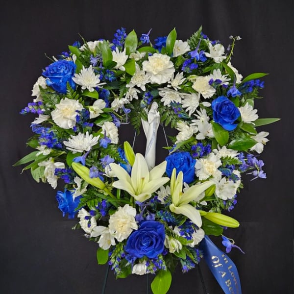 Angelic Skies Open Heart Wreath