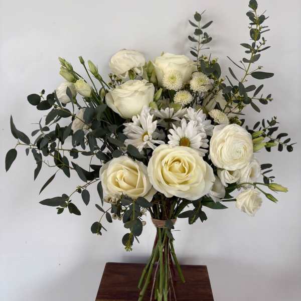Refined White with Greens Premium Handtied Bouquet