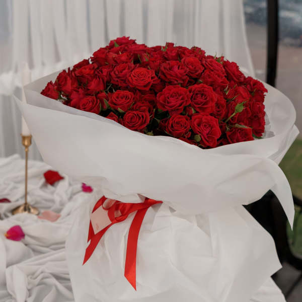 100 Stems of Roses (Wrapped)- choose your color