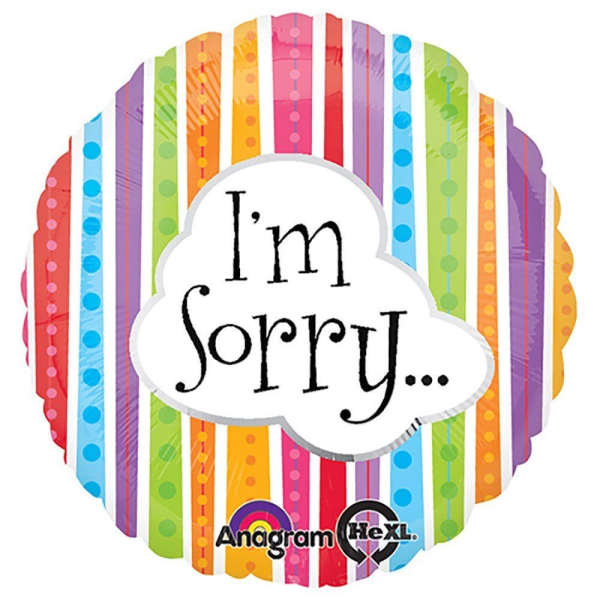 Round rainbow balloon with "I'm Sorry..." text