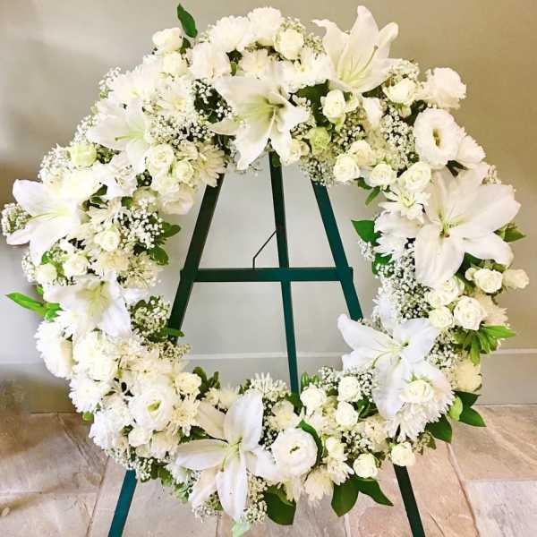 #68 OPEN WREATH WHITE