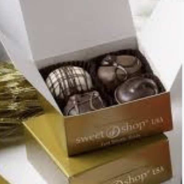 Box of assorted chocolates in a gift box