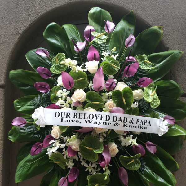 White and Purple Wreath - F020015