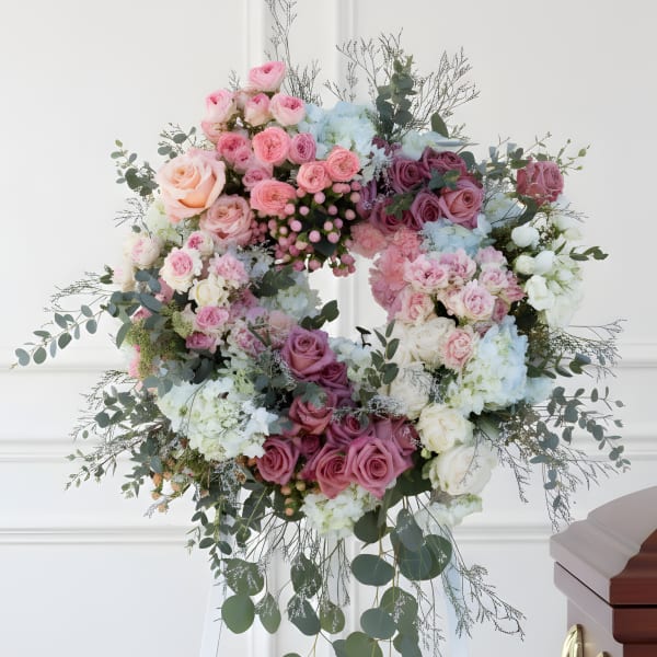 Delicate Flower Memorial Wreath
