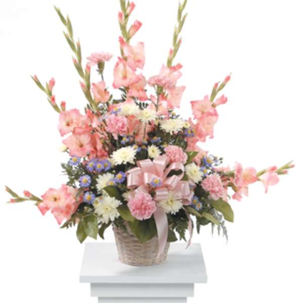 Peach Peace Pedestal Arrangement