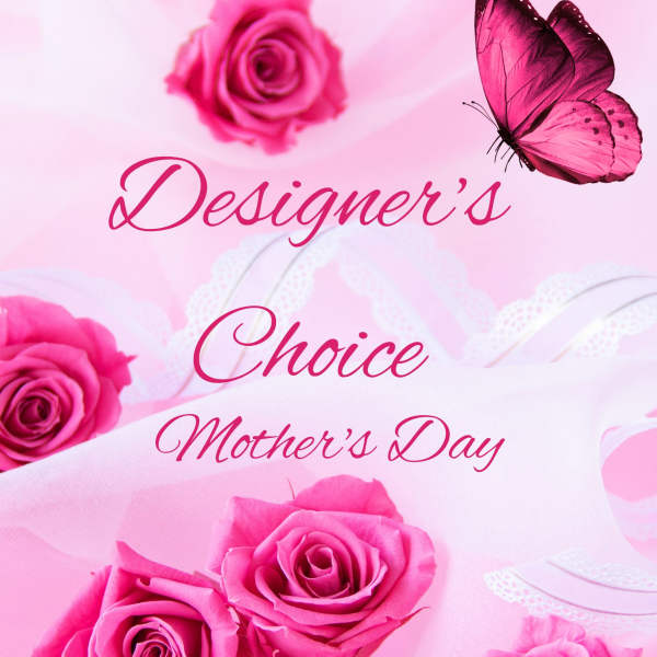 Pink roses with a butterfly and Mother's Day text