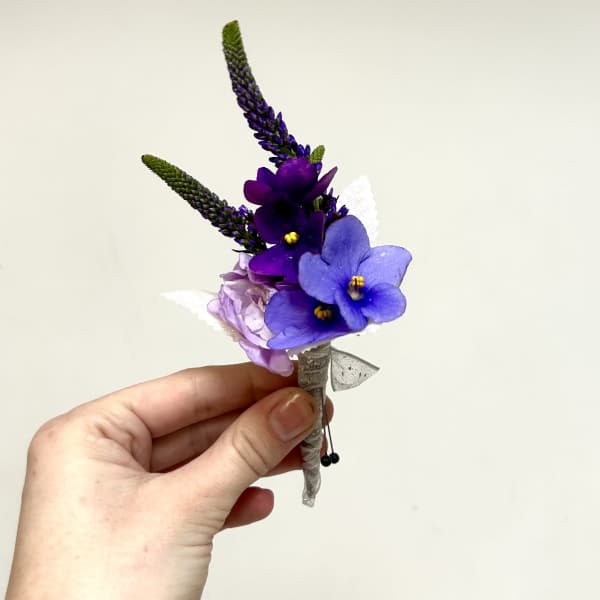 Purple Boutonniere