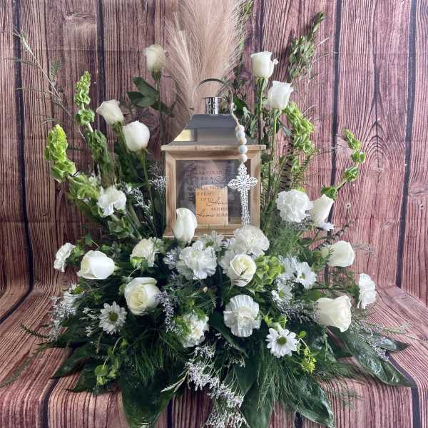 Memorial Lantern floral tribute