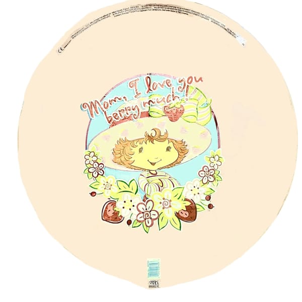 Round balloon with a Mother's Day message and a cartoon girl in a flowered hat