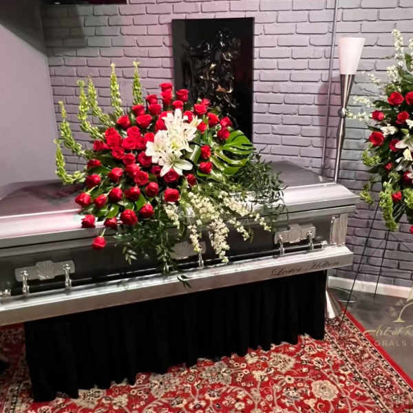 Rose Garden Mix (Casket Spray & Standing Spray) by Art of Remembrance