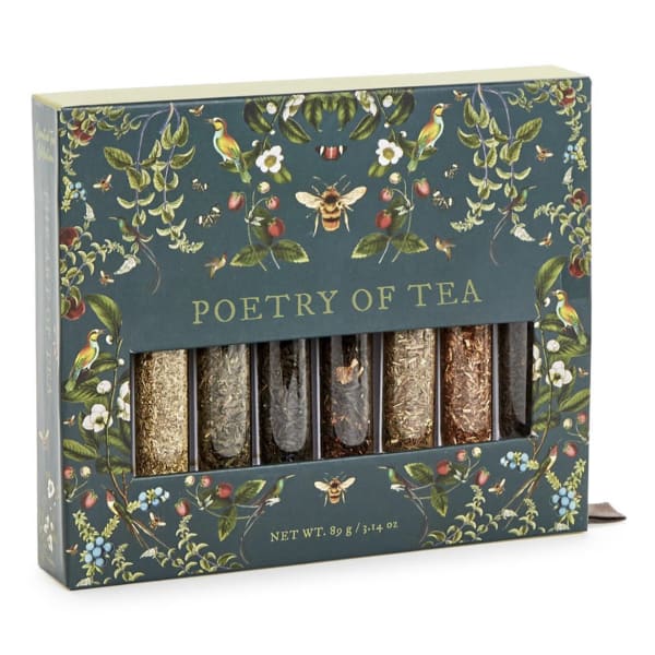 Decorative tea gift box with six loose-leaf tea tubes