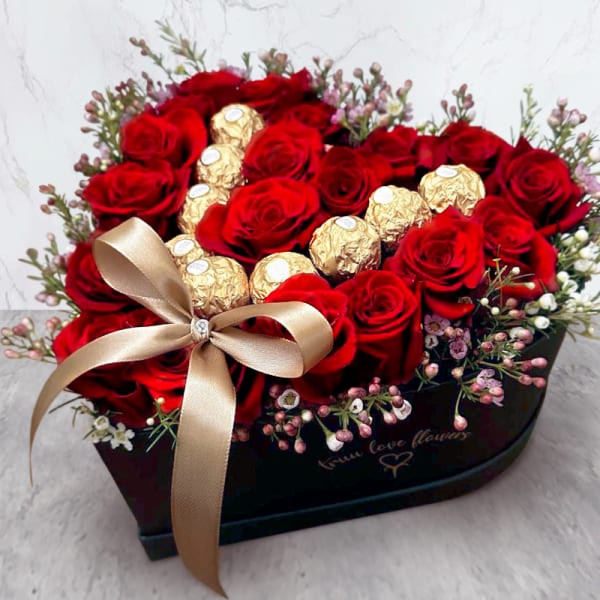 Heart Roses With Ferreros