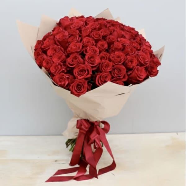 Wrapped Red Rose Bouquet - WeHo