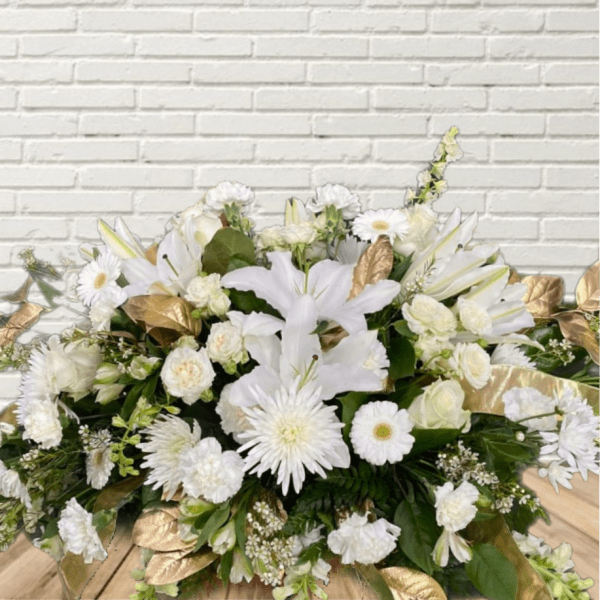 Dipped In Gold Casket Spray