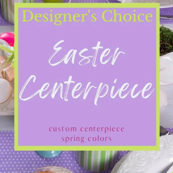 Graphic for Designer's Choice Easter centerpiece with pastel table decor and eggs
