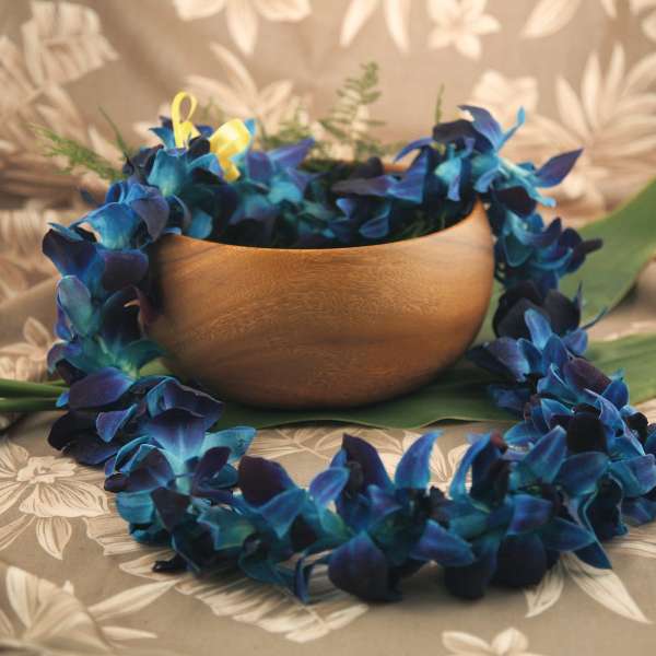 Blue Double Orchid Lei