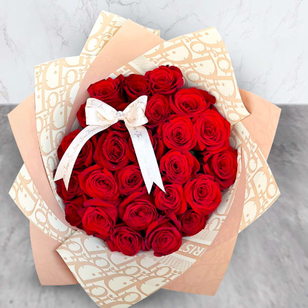 Dior Light Pink & Red Roses