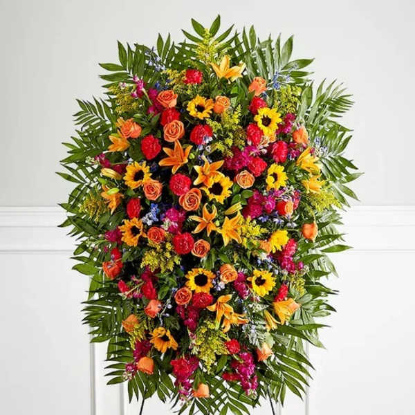 Vibrant Funeral Standing Spray