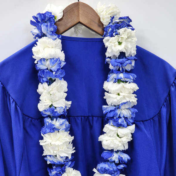 Blue & White Graduation Lei