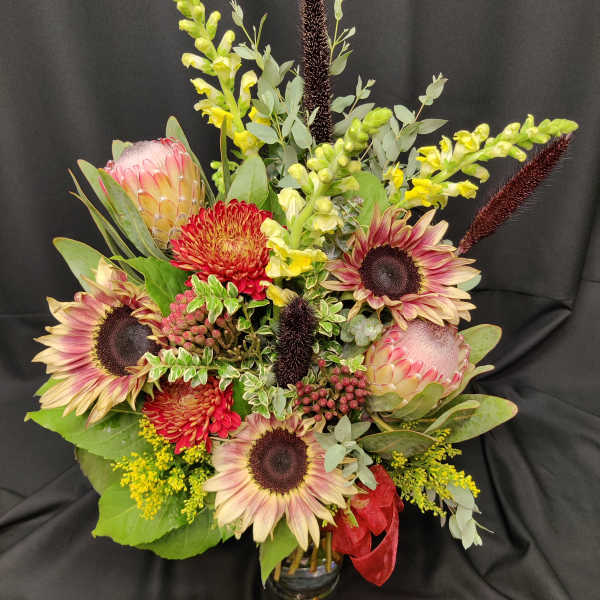 Protea and Eclipse Sunflower - Order WELL Ahead