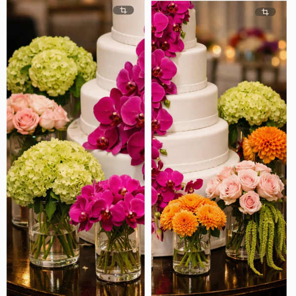 Radiant Orchid & Hydrangea Cake Garden