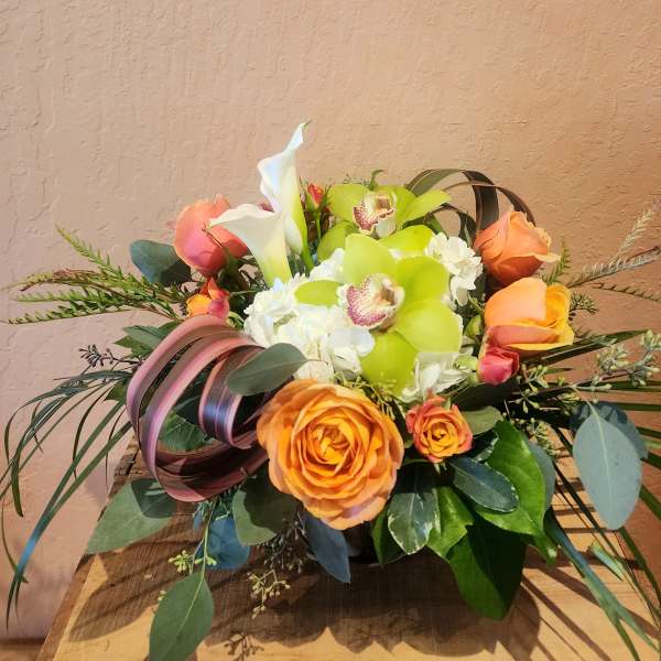 Orchid and Flax design