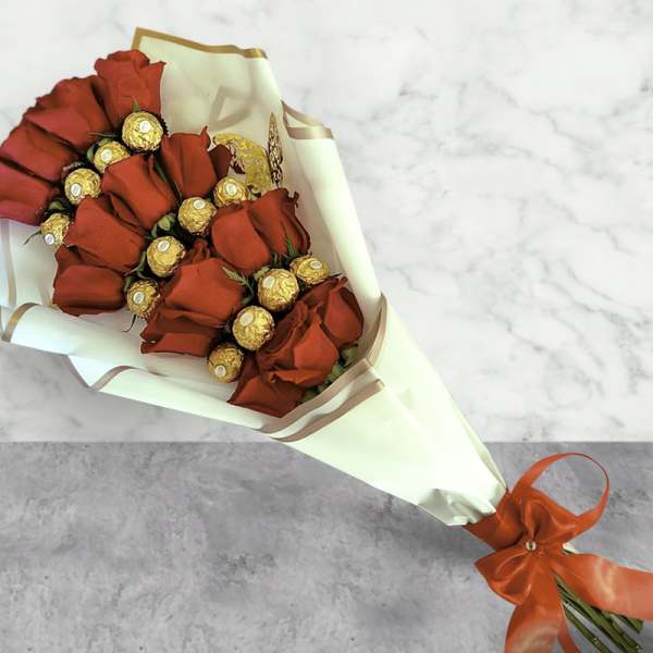 White Paper Red Roses White Ferreros