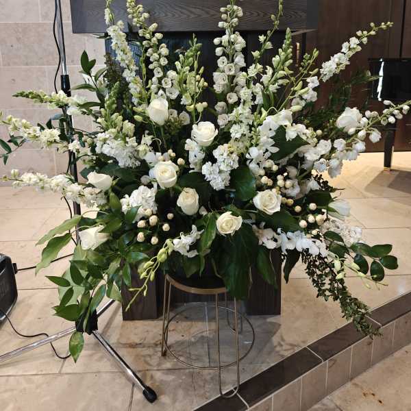 All white Spray of flowers