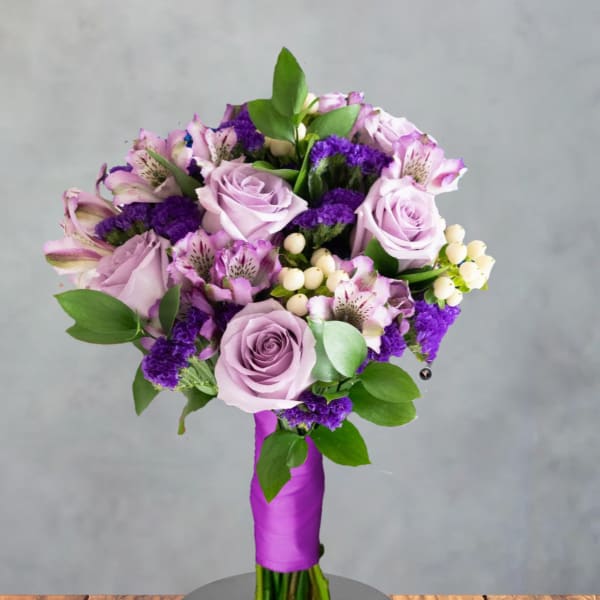 Purple prom bouquet